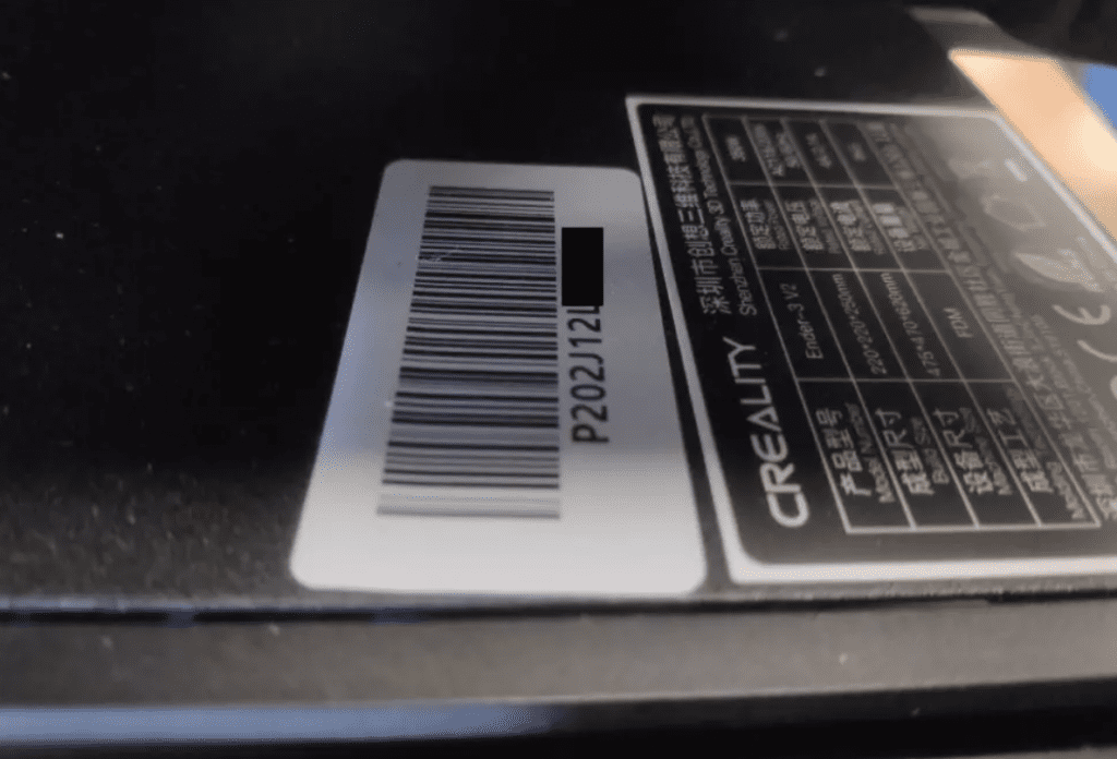 creality serial number